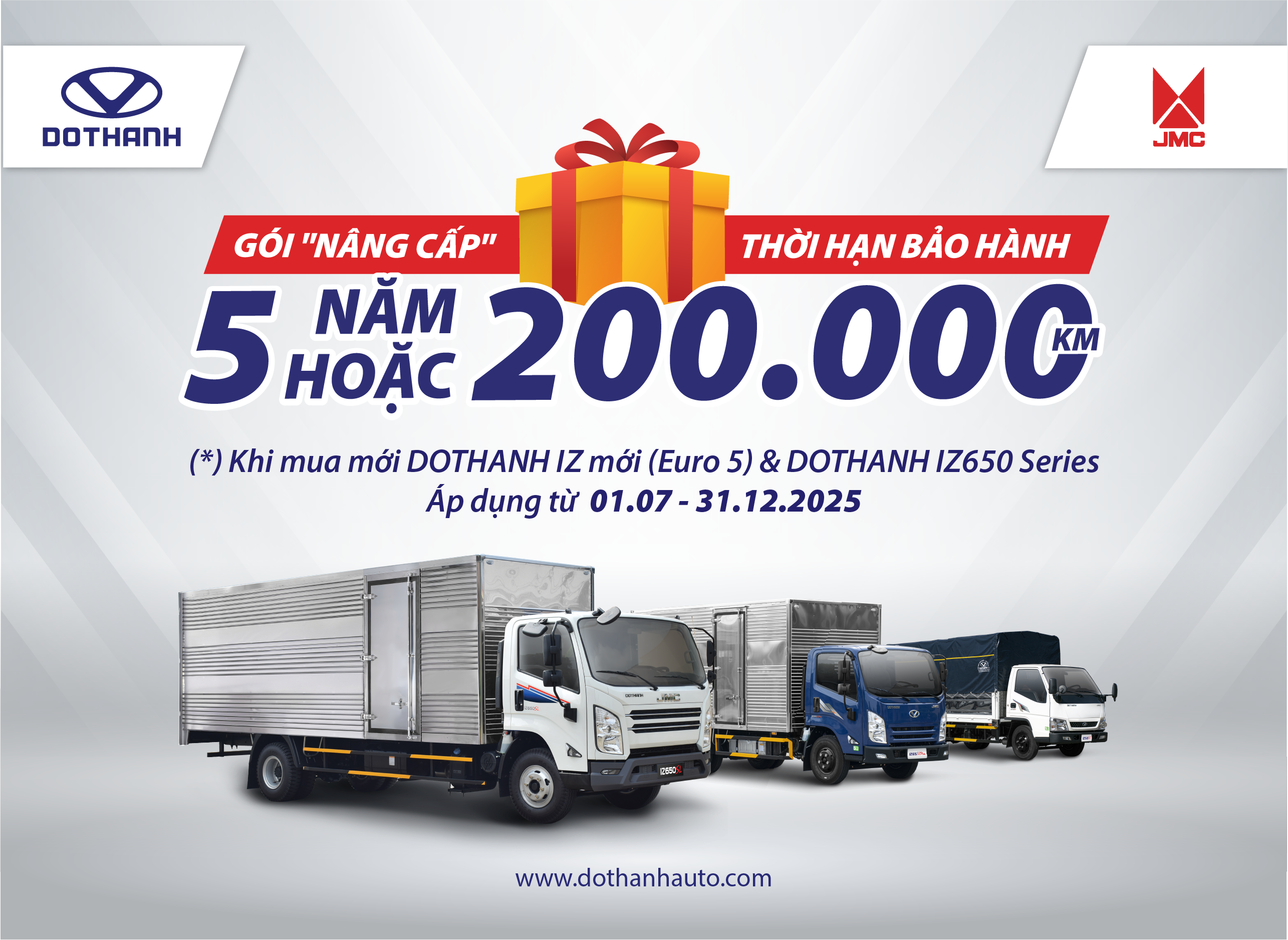 GIA HẠN CHÍNH SÁCH TĂNG BẢO HÀNH LÊN 5 NĂM HOẶC 200.000 KM | DOTHANH IZ Euro 5 và IZ650 Series