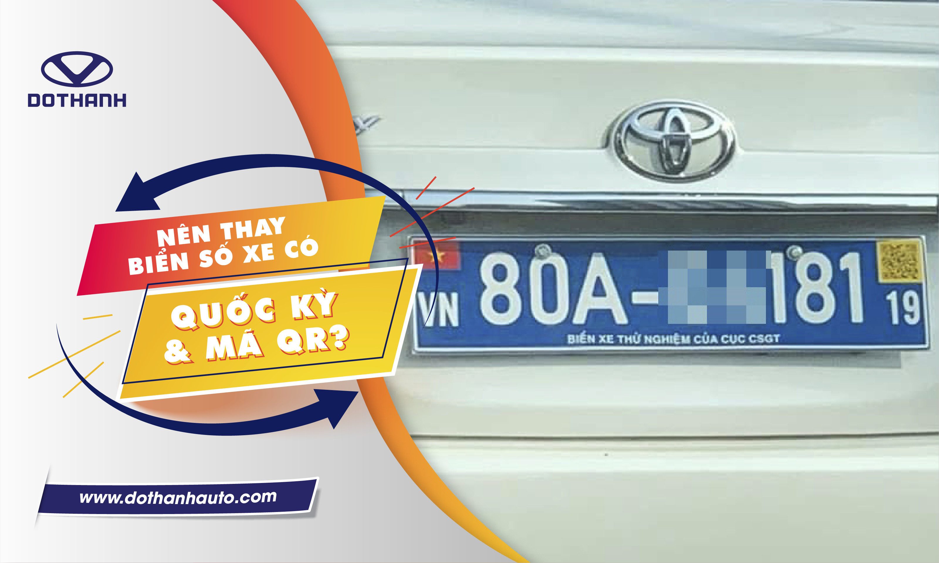 Nên thay biển số xe có quốc kỳ và mã QR?
