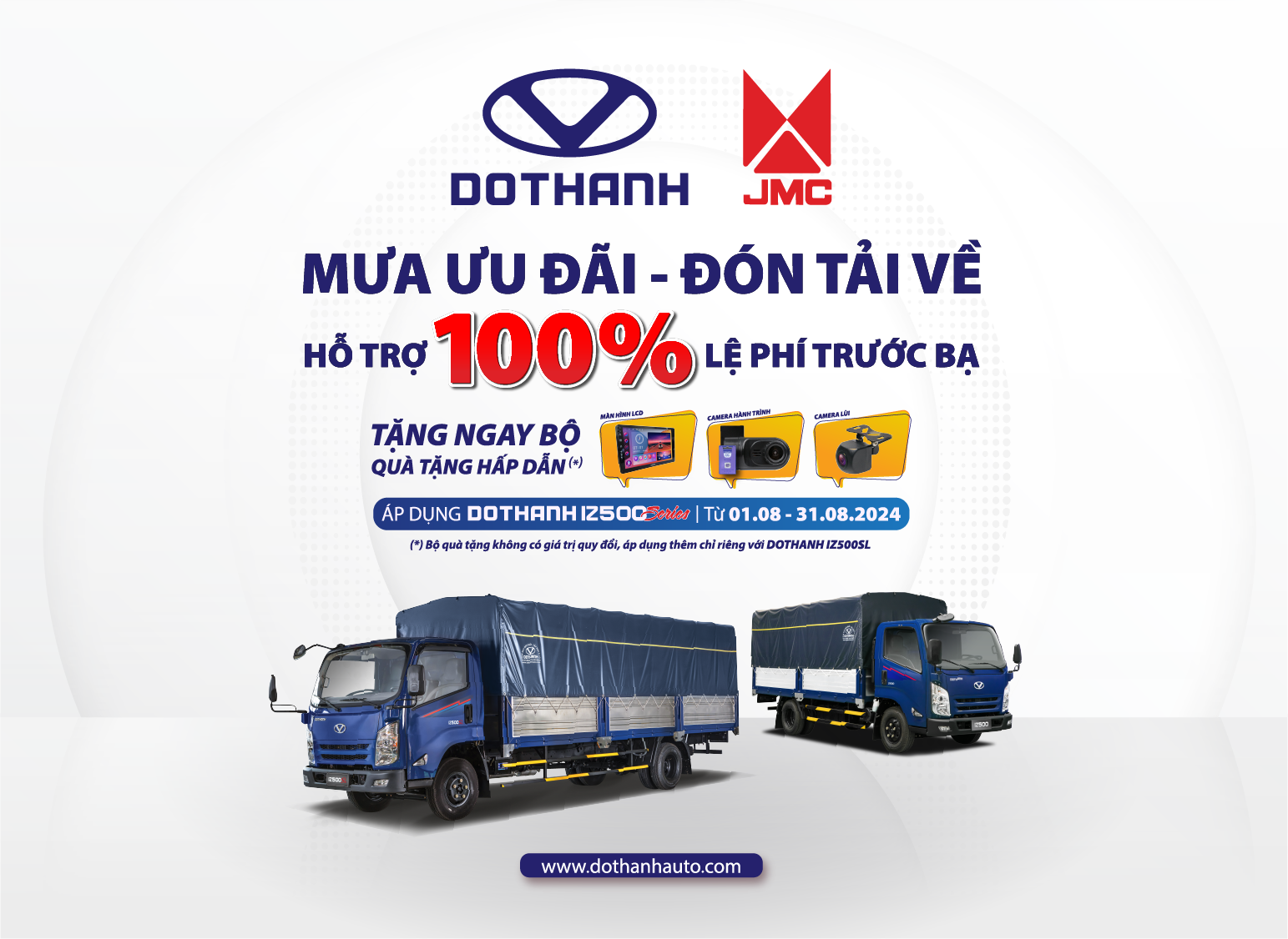Khuyến mãi 100% phí trước bạ và bộ quà tặng | DOTHANH IZ500, IZ500L, IZ500SL