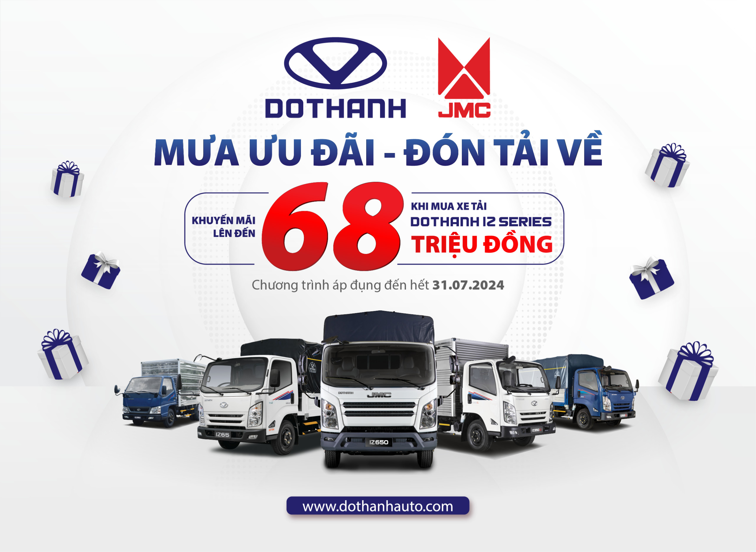 “MƯA ƯU ĐÃI - ĐÓN TẢI VỀ” | Khuyến mãi đến 68 triệu khi mua xe tải DOTHANH IZ