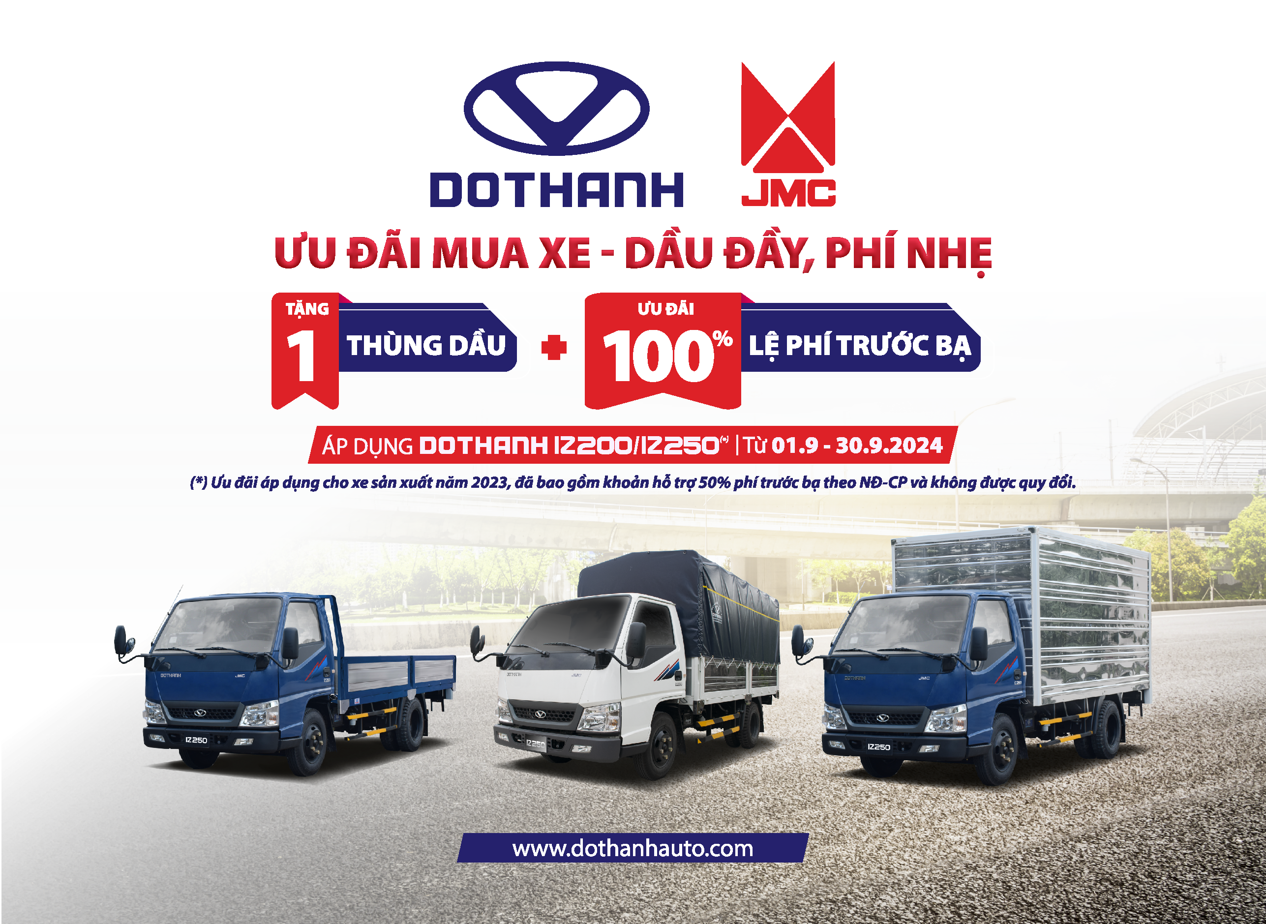 ƯU ĐÃI MUA XE - DẦU ĐẦY, PHÍ NHẸ | Tặng dầu và miễn phí trước bạ khi mua DOTHANH IZ200 / IZ250